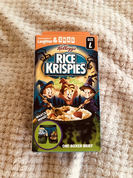 Men‘s new Kellogg‘s Rice Krispies Boxer Brief Shorts L NEW in Box - Picture 3 of 4